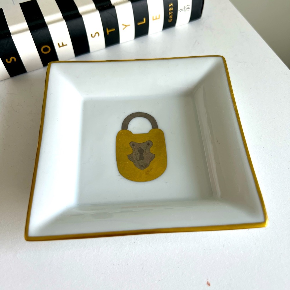 Tiffany Le Tallec Gold Lock Dish, Made in France.